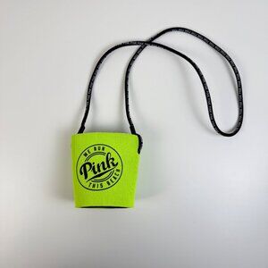 Victoria's Secret PINK Koozie W/ Neck Lanyard Lime Green‎ Drink Holder